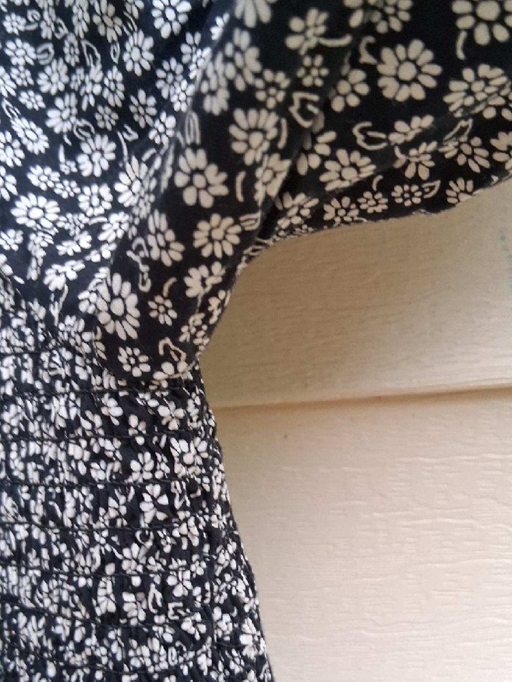 Madewell Black Floral Smocked Square-Neck Mini Dress - Picture 6 of 14